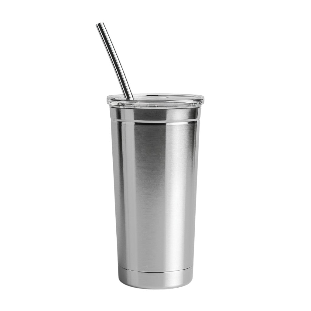 Nesr 24oz Stainless Steel Insulated Tumbler with Straw and Lid - Double-Wall Vacuum Coffee Mug