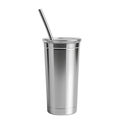 Nesr 24oz Stainless Steel Insulated Tumbler with Straw and Lid - Double-Wall Vacuum Coffee Mug